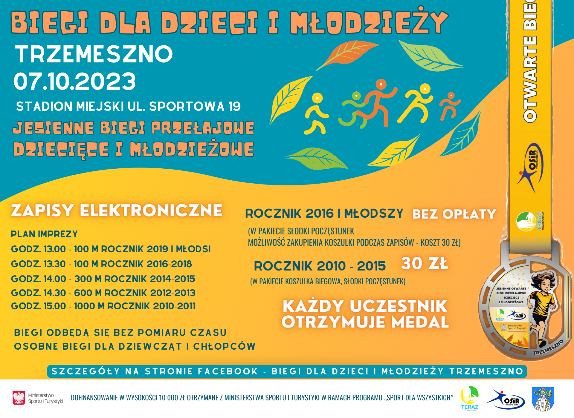 Jesienna Otwarte Biegi Przełajowe dla Dzieci i Młodzieży @ ul. Sportowa 19 STADION MIEJSKI