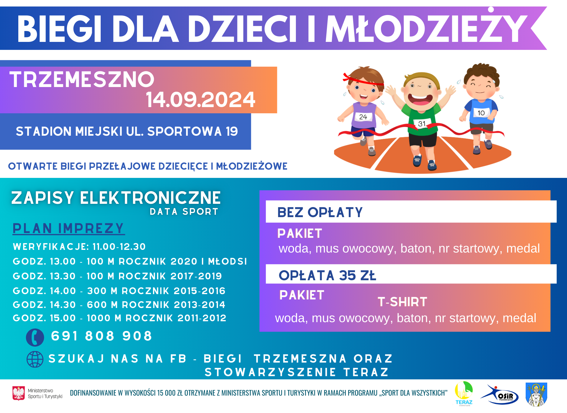 OTWARTE BIEGI PRZEŁAJOWE DZIECIĘCE I MŁODZIEŻOWE @ UL SPORTOWA 19 TRZEMESZNO