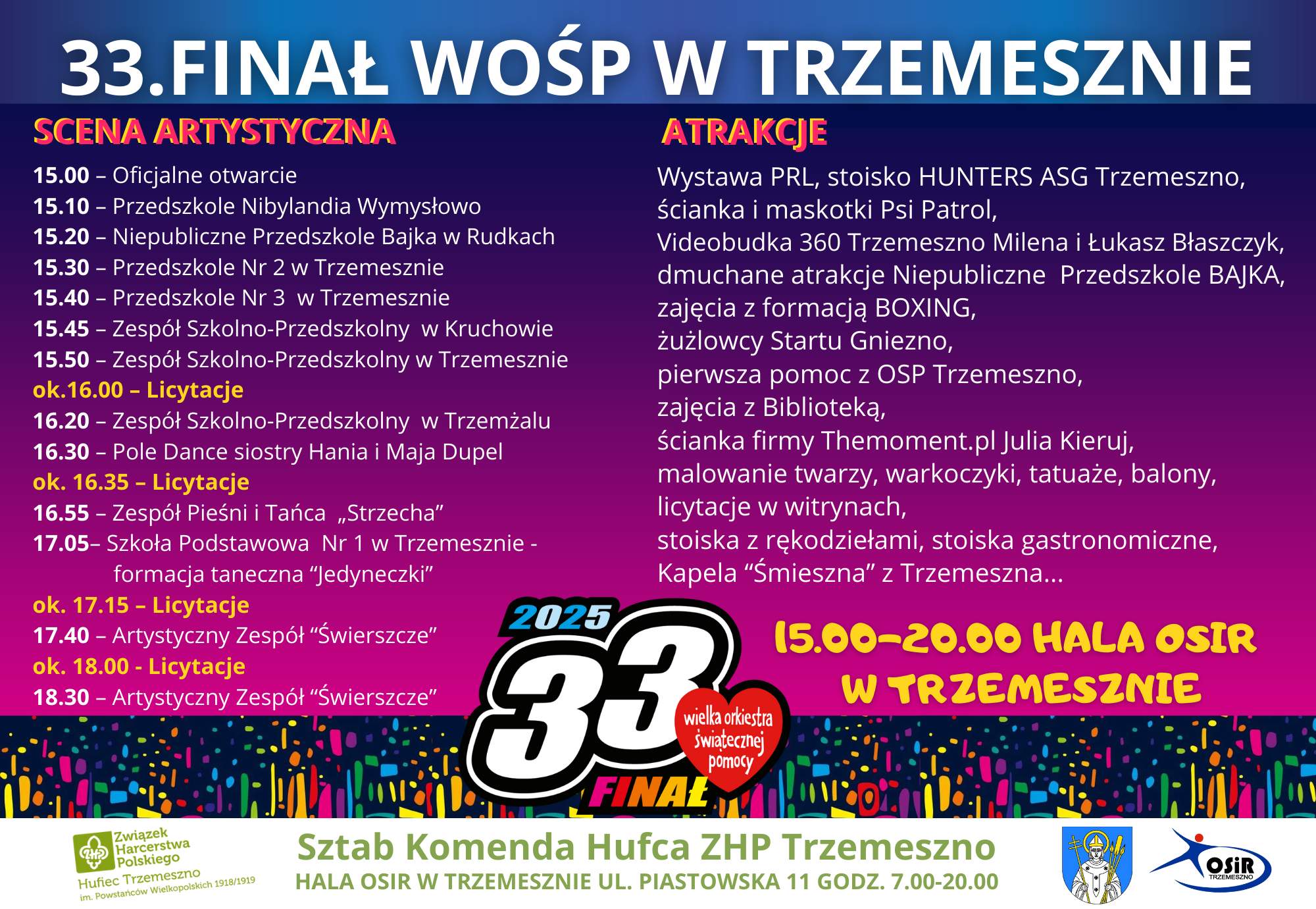 33.FINAŁ WOŚP @ TRZEMESZNO HALA OSIR UL. PIASTOWSKA 11